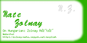 mate zolnay business card